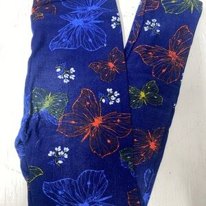 LuLaRoe Kids Leggings - Blue with Multicolor Floral